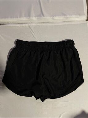 Women's Black Athletic Running Shorts with Elastic Waist